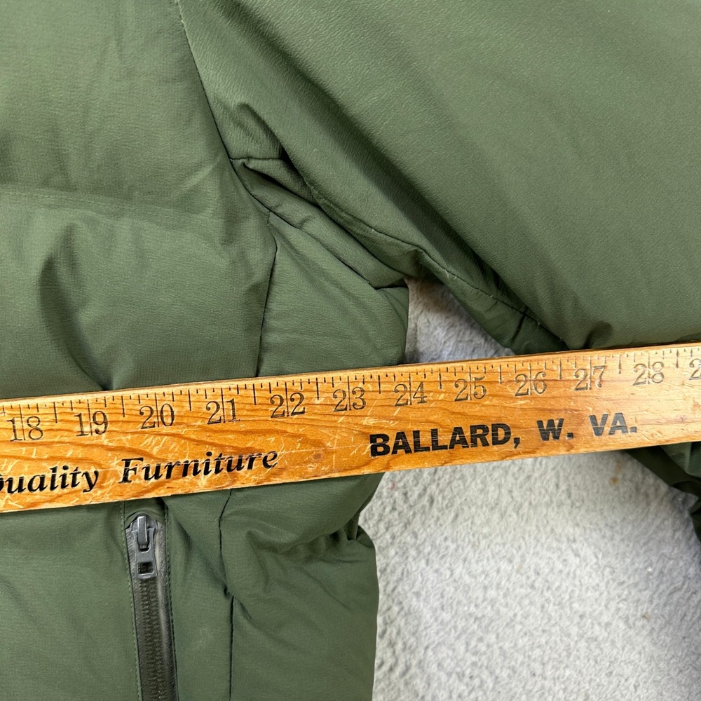 Uniqlo Men XL Jacket Seamless Down Parka Green Full Zip Hoodie Puffer Pocket EUC - Picture 7 of 9